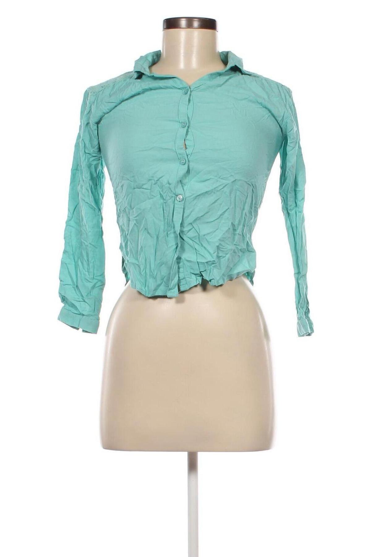 Cămașă de femei H&M L.O.G.G., Mărime XS, Culoare Verde, Preț 19,99 Lei