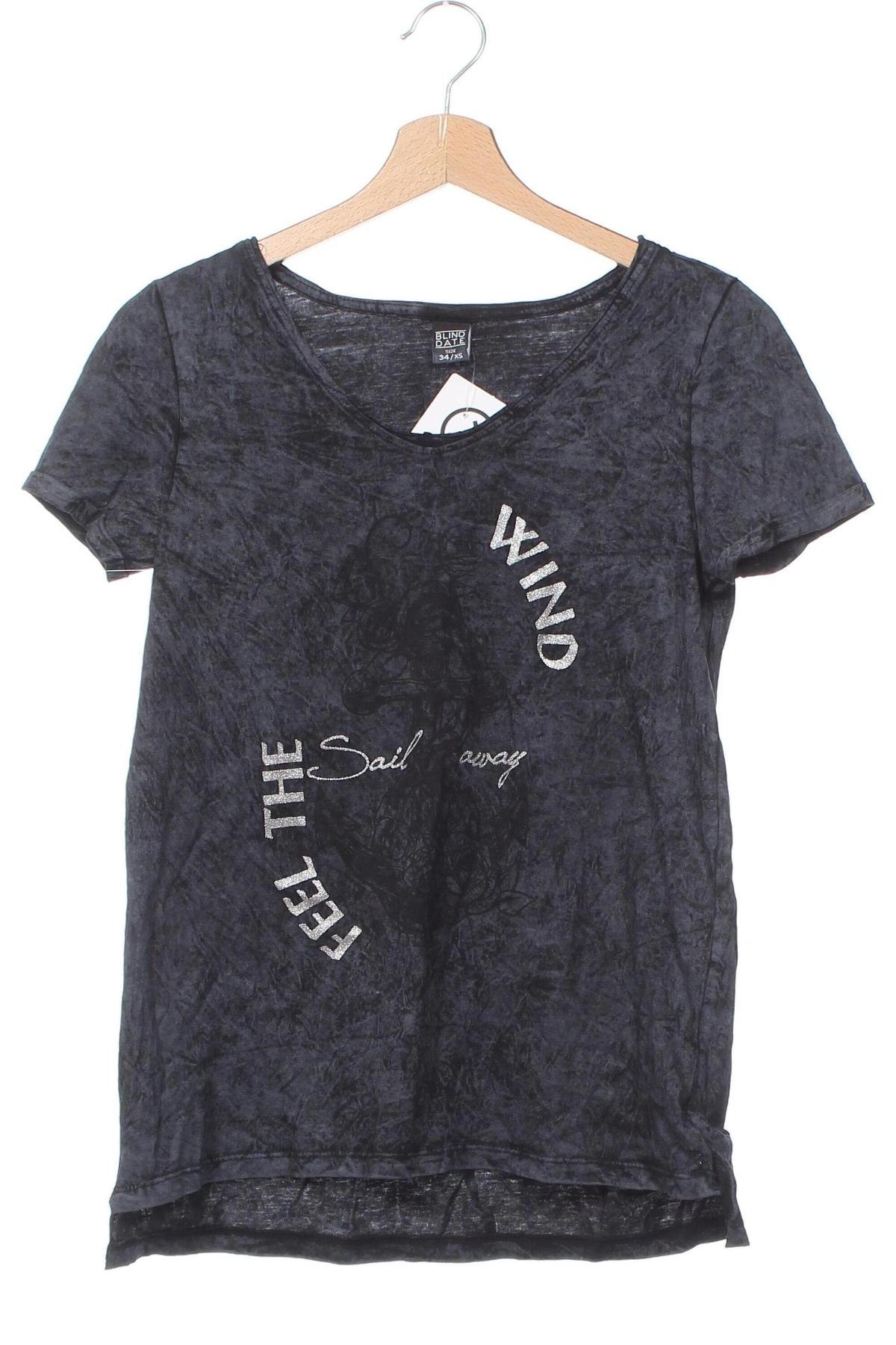 Damen T-Shirt Blind Date, Größe XS, Farbe Mehrfarbig, Preis € 3,99