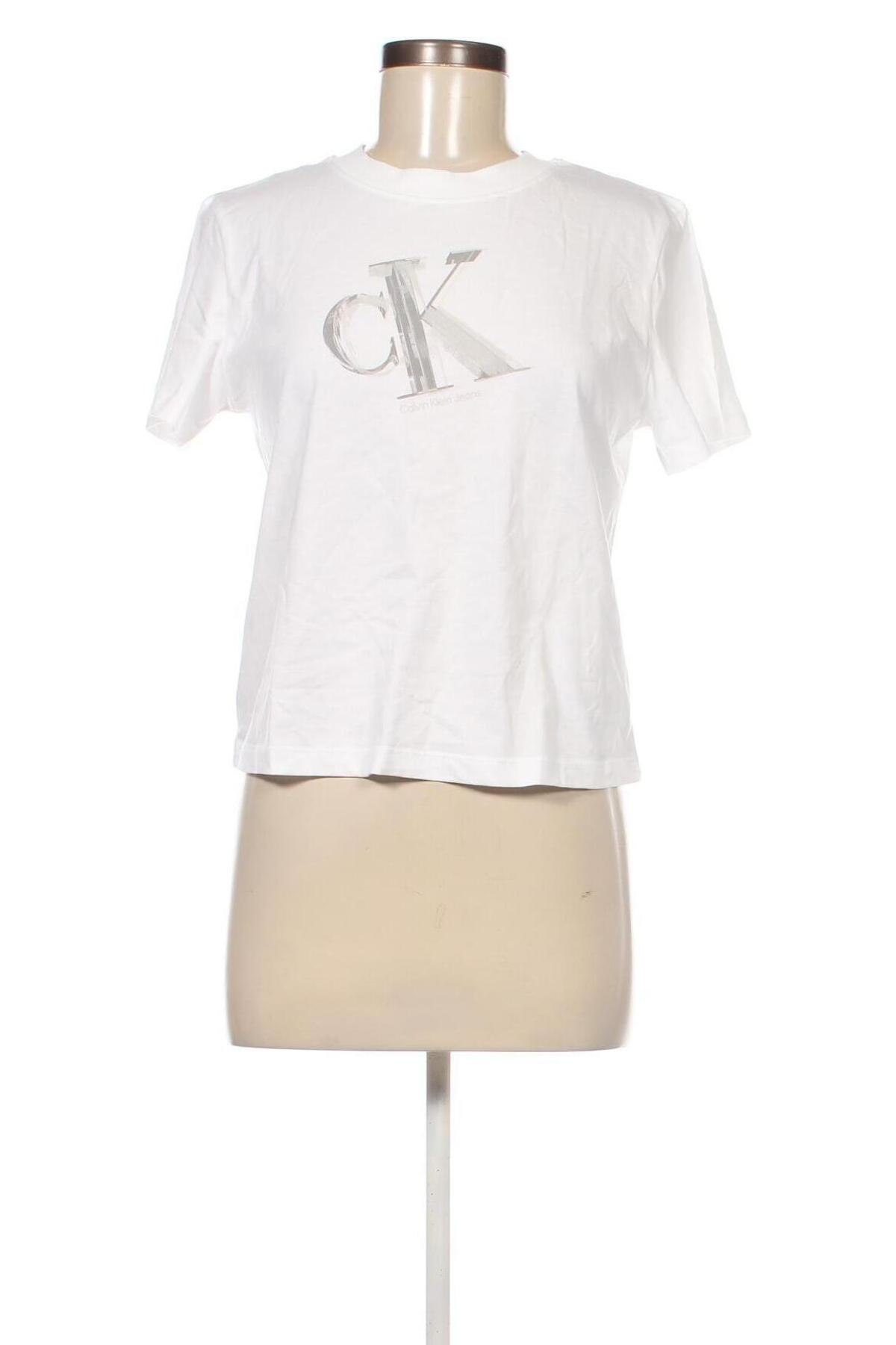 Tricou de femei Calvin Klein Jeans, Mărime L, Culoare Alb, Preț 134,99 Lei