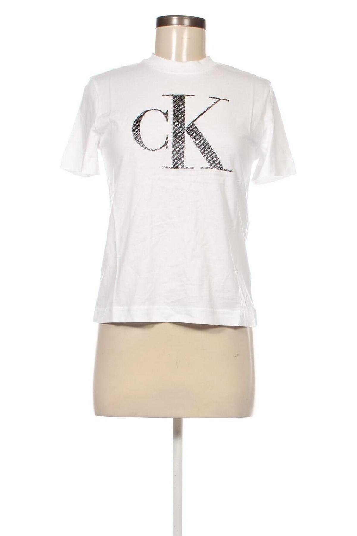 Γυναικείο t-shirt Calvin Klein Jeans, Μέγεθος S, Χρώμα Λευκό, Τιμή 39,99 €