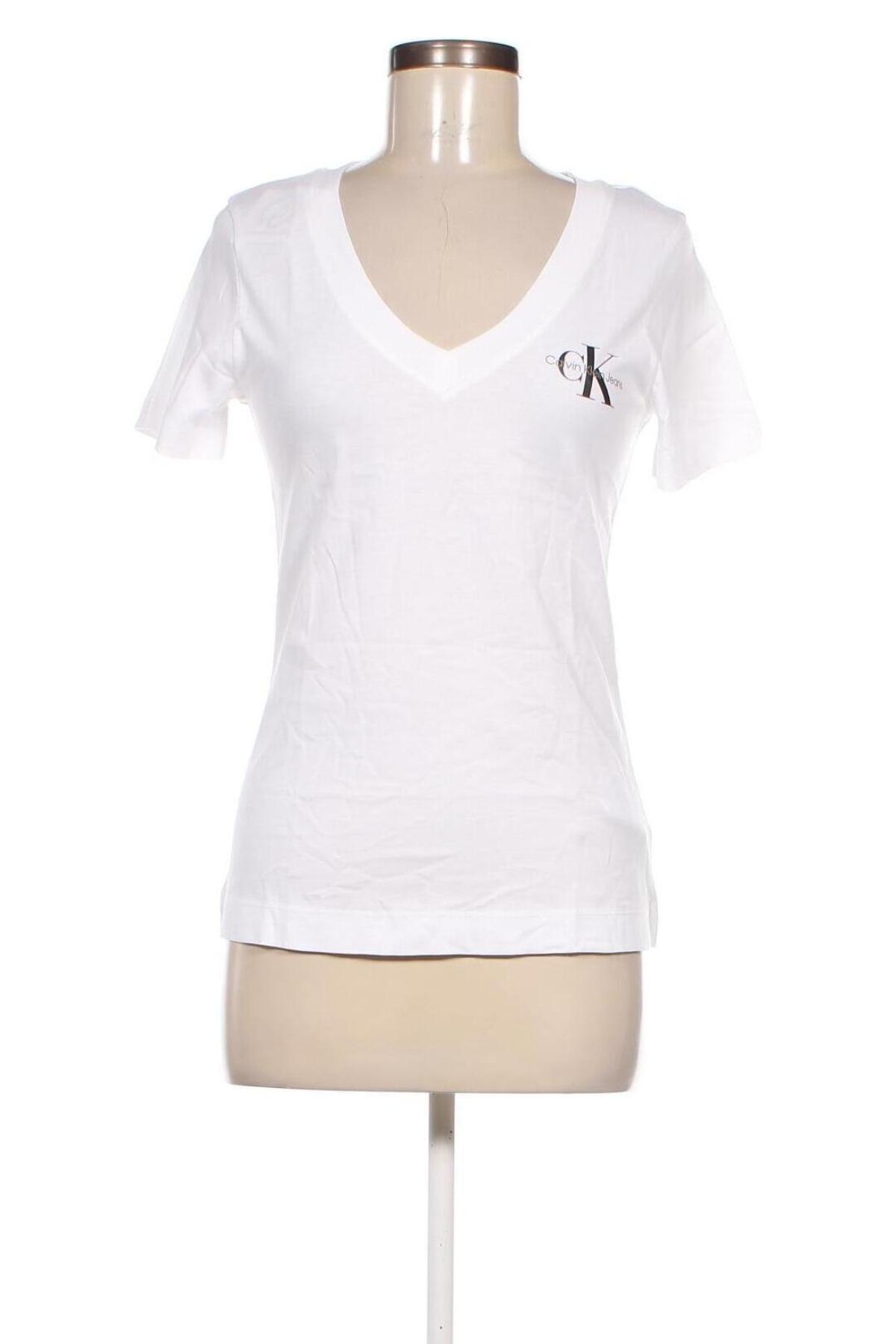 Γυναικείο t-shirt Calvin Klein Jeans, Μέγεθος M, Χρώμα Λευκό, Τιμή 39,99 €