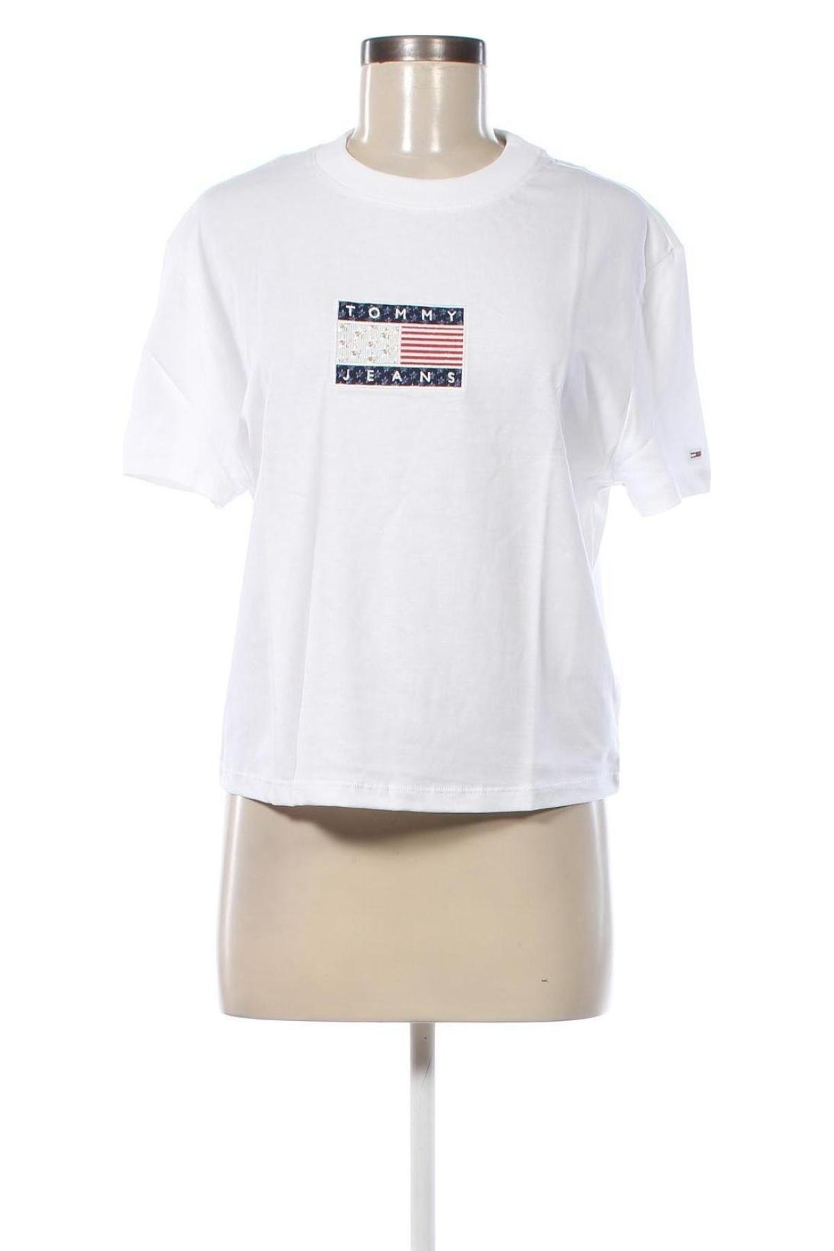 Γυναικείο t-shirt Tommy Jeans, Μέγεθος M, Χρώμα Λευκό, Τιμή 31,99 €