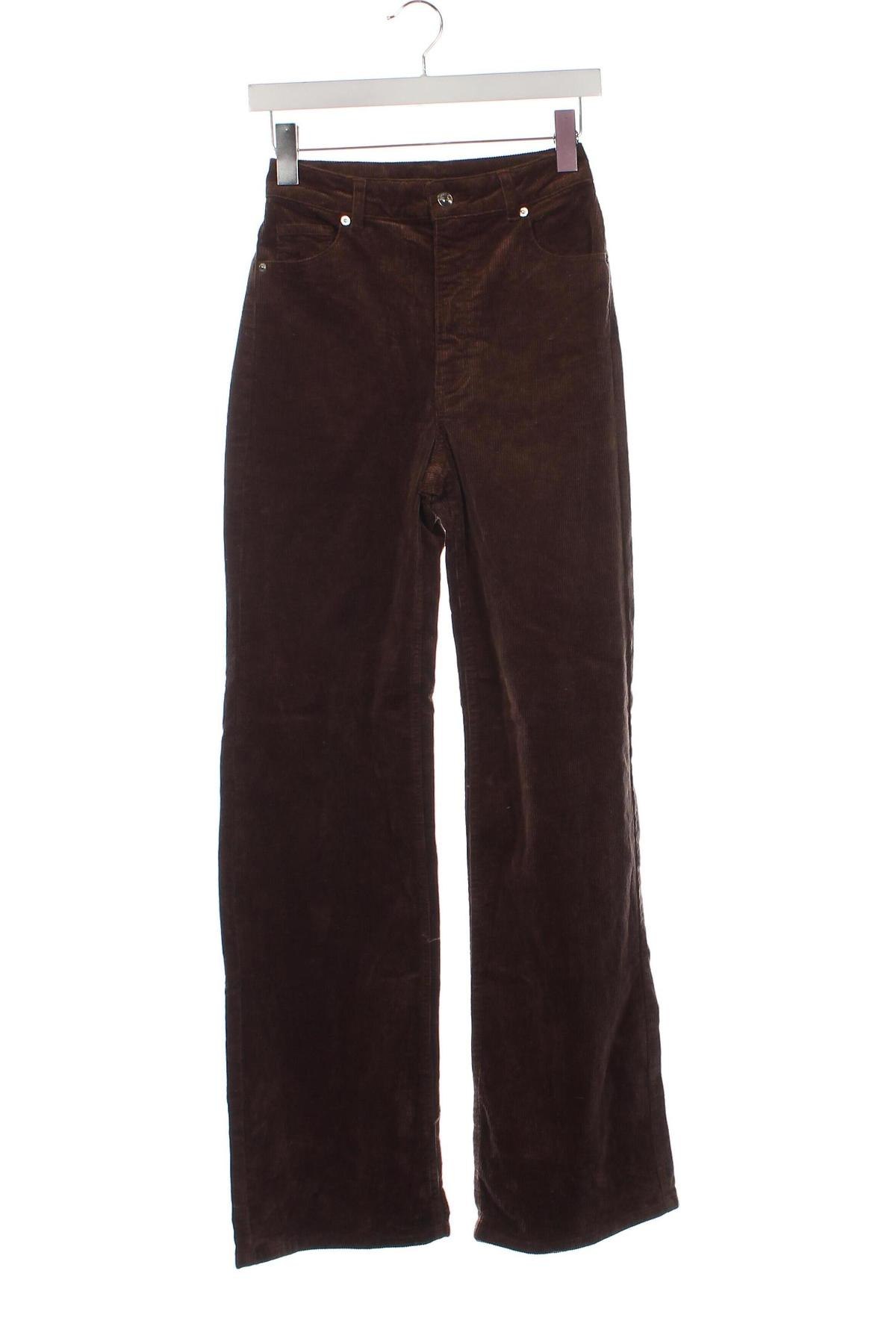 Pantaloni de velvet de femei, Mărime XS, Culoare Maro, Preț 31,99 Lei