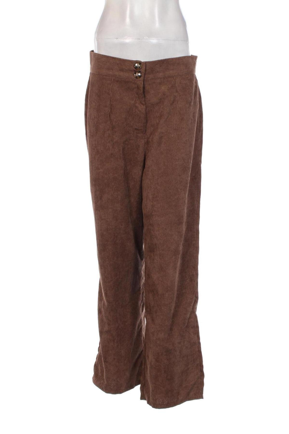 Pantaloni de velvet de femei SHEIN, Mărime M, Culoare Maro, Preț 29,99 Lei