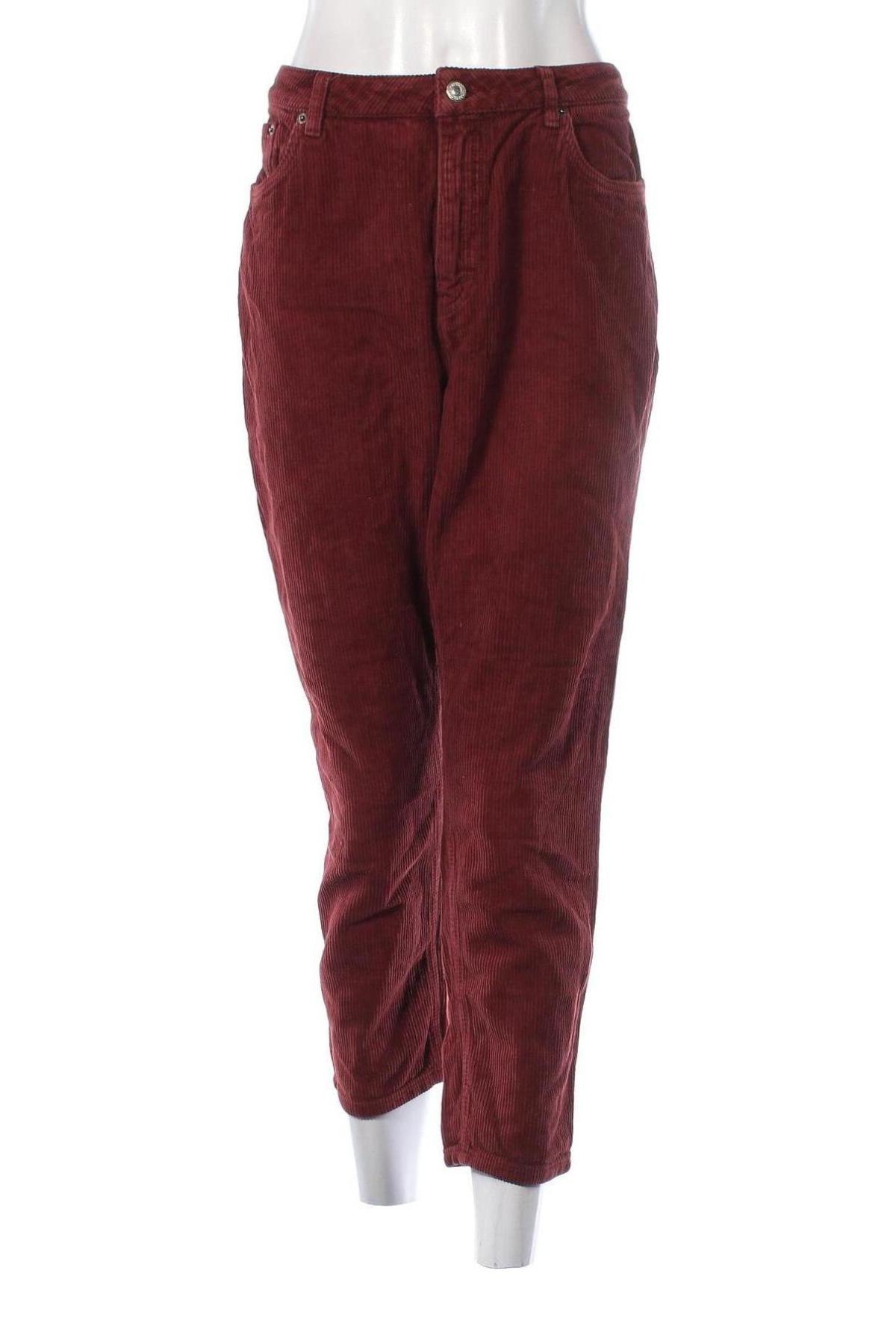 Pantaloni de velvet de femei Topshop, Mărime L, Culoare Roșu, Preț 37,99 Lei