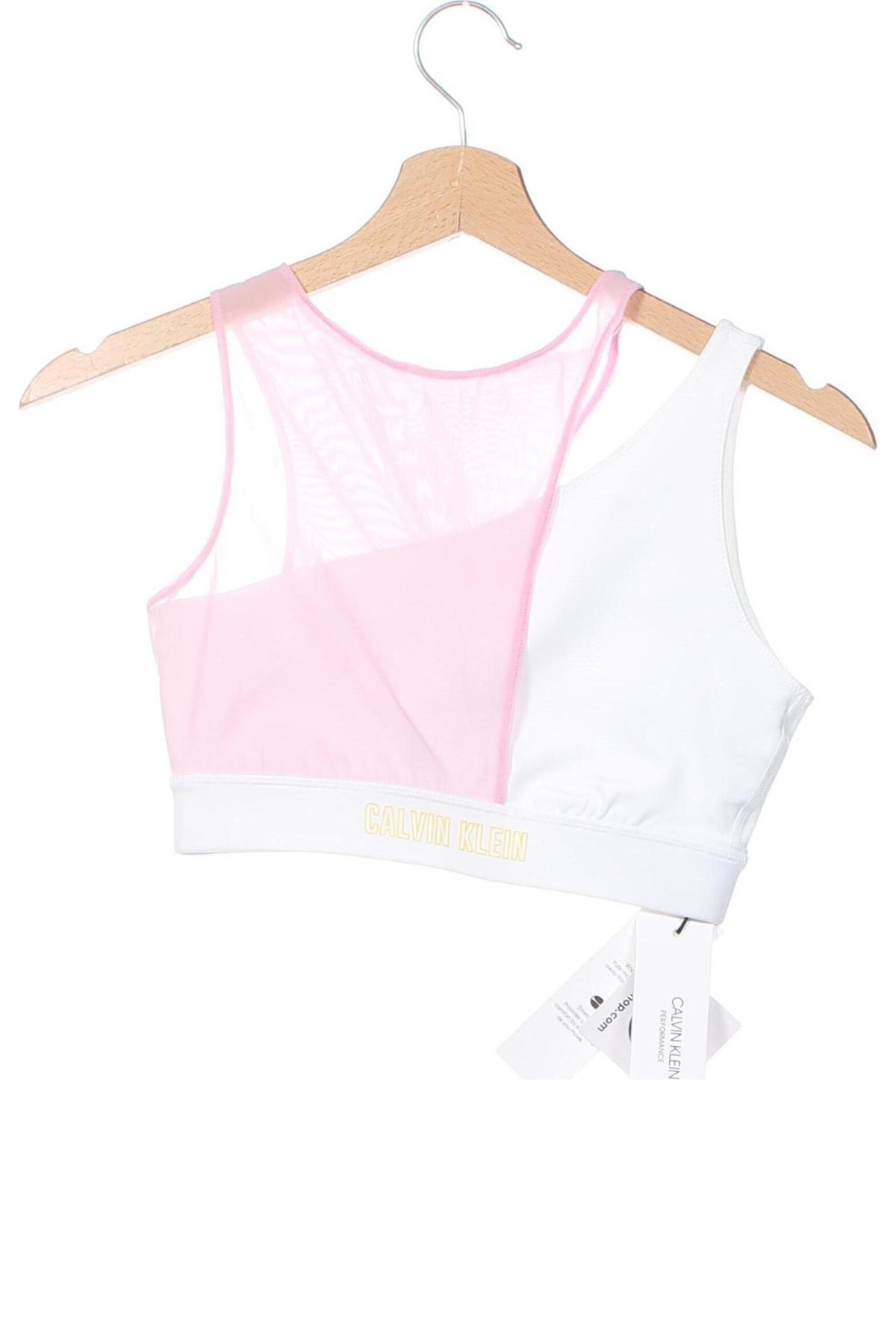 Damski sportowy top Calvin Klein, Rozmiar XS, Kolor Biały, Cena 205,49 zł