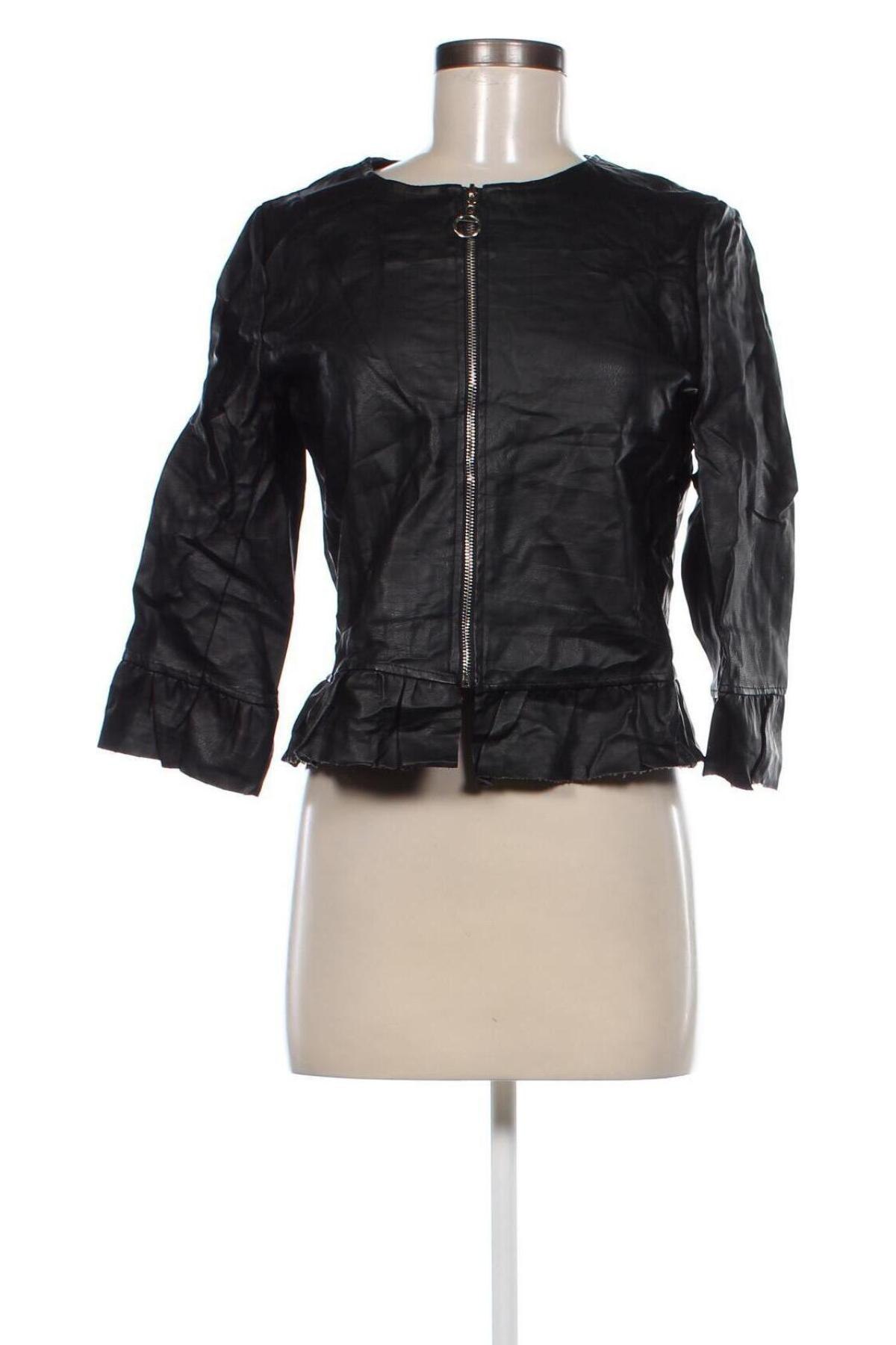 Damen Lederjacke, Größe M, Farbe Schwarz, Preis 14,49 €