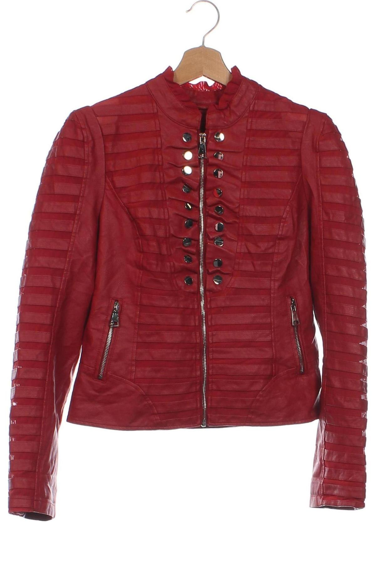 Damen Lederjacke, Größe XS, Farbe Rot, Preis 30,99 €