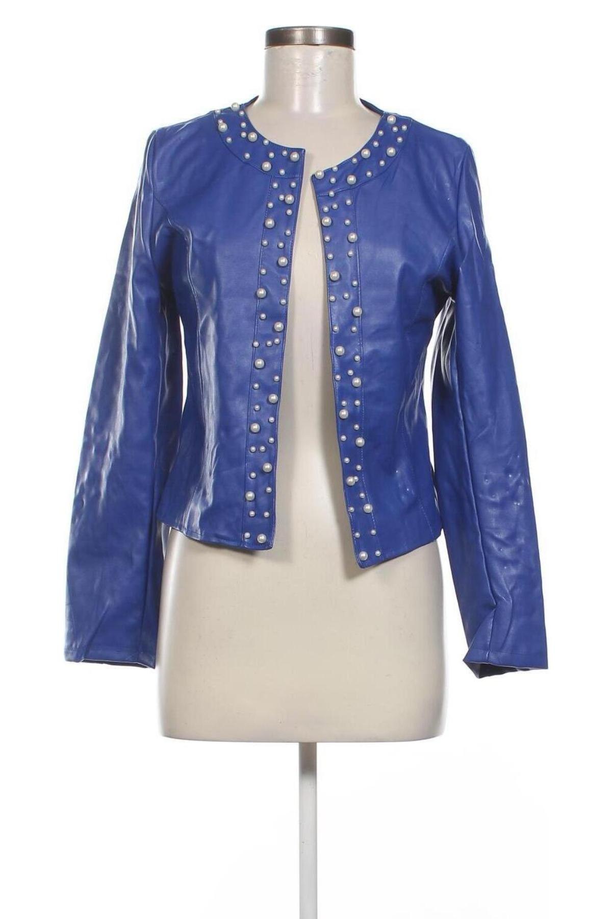 Damen Lederjacke Made In Italy, Größe S, Farbe Blau, Preis 64,99 €