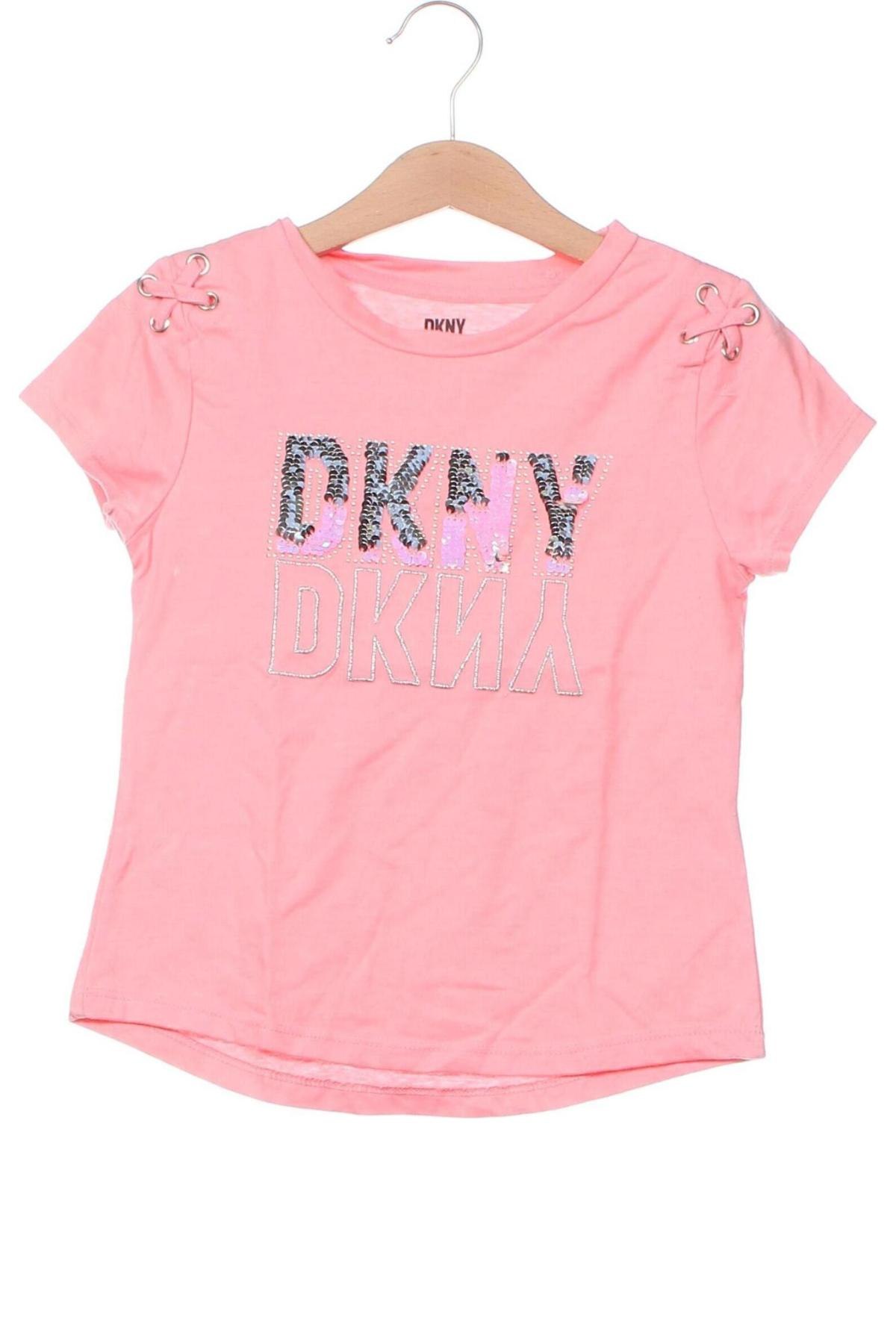 Dziecięcy T-shirt DKNY, Rozmiar 5-6y/ 116-122 cm, Kolor Różowy, Cena 78,00 zł