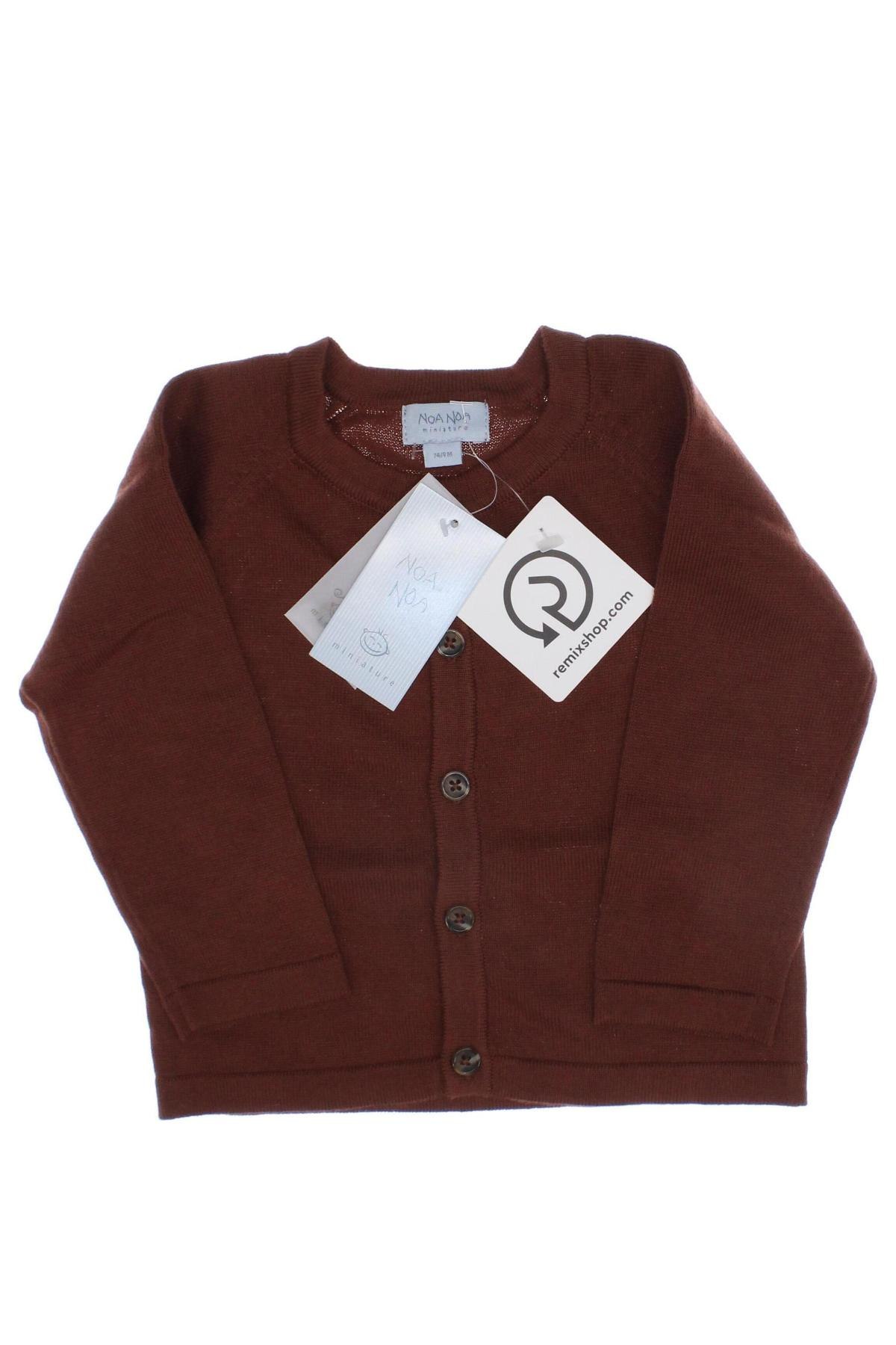 Kinder Strickjacke Noa Noa, Größe 6-9m/ 68-74 cm, Farbe Braun, Preis 14,29 €