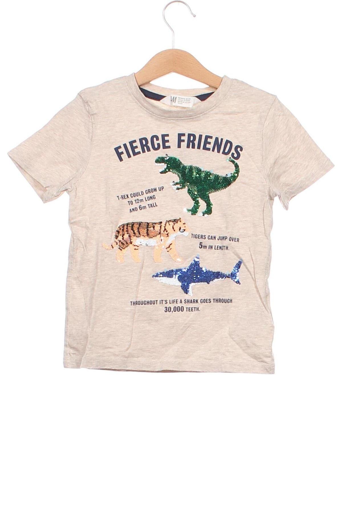 Kinder T-Shirt H&M, Größe 4-5y/ 110-116 cm, Farbe Beige, Preis € 3,79