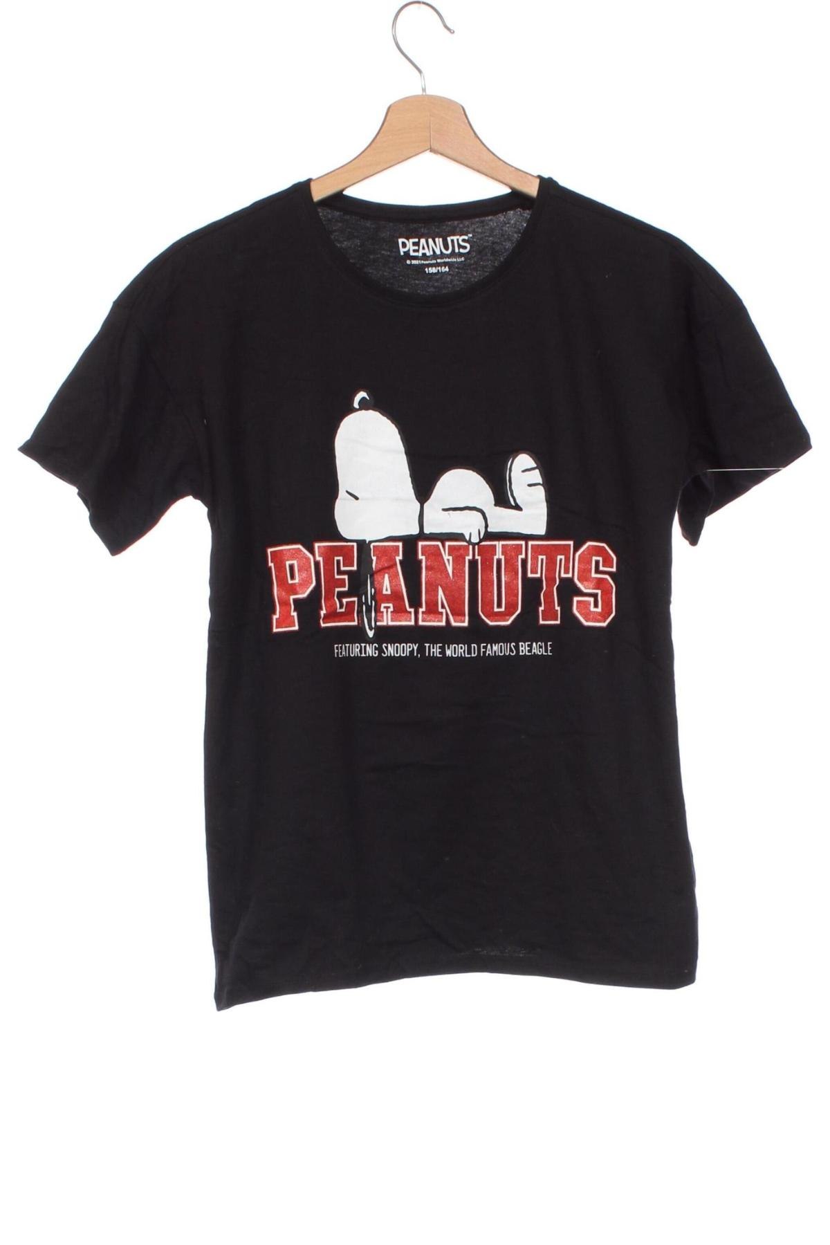 Dziecięcy T-shirt Peanuts, Rozmiar 12-13y/ 158-164 cm, Kolor Czarny, Cena 31,99 zł