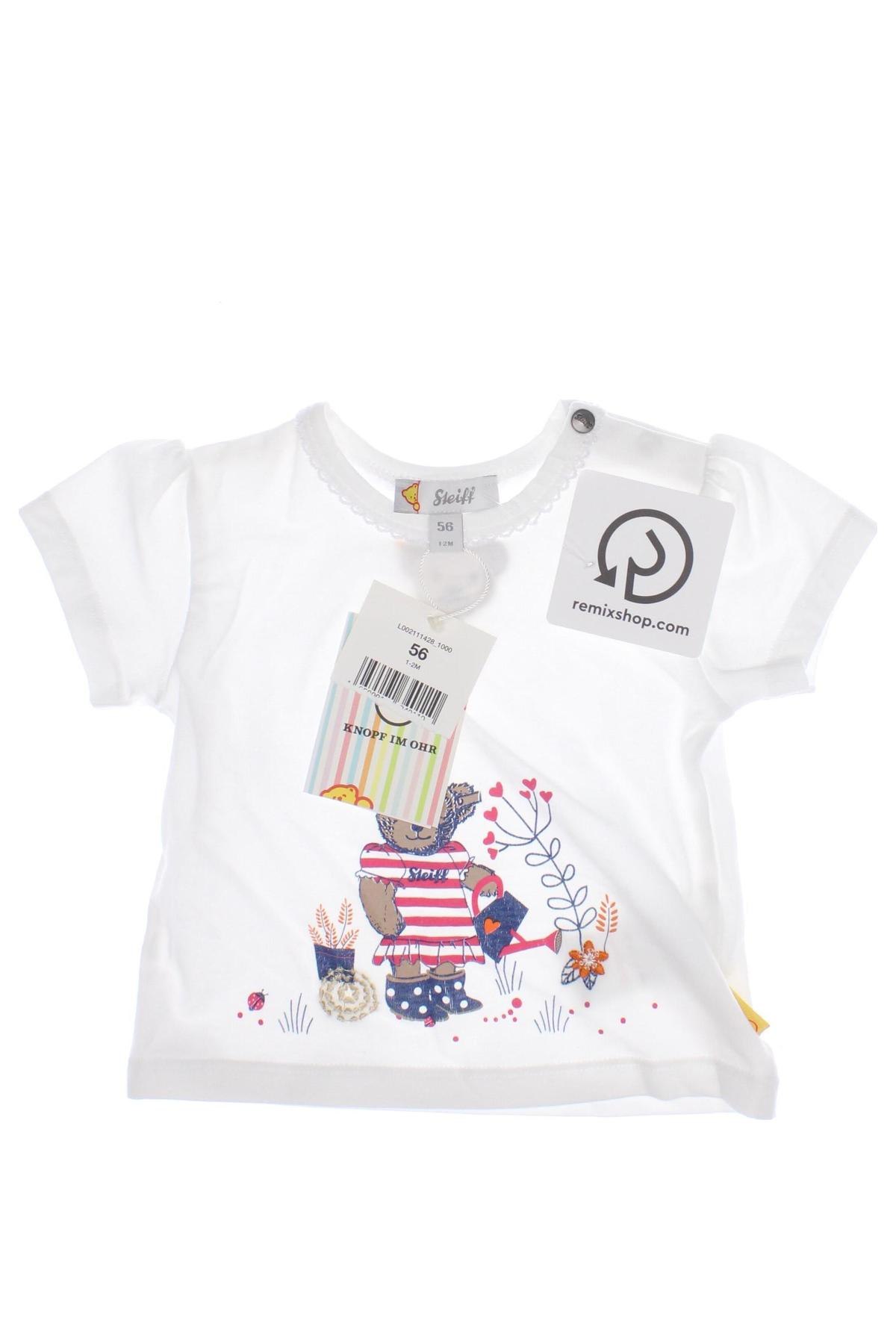 Dziecięcy T-shirt Steiff, Rozmiar 1-2m/ 50-56 cm, Kolor Biały, Cena 71,99 zł