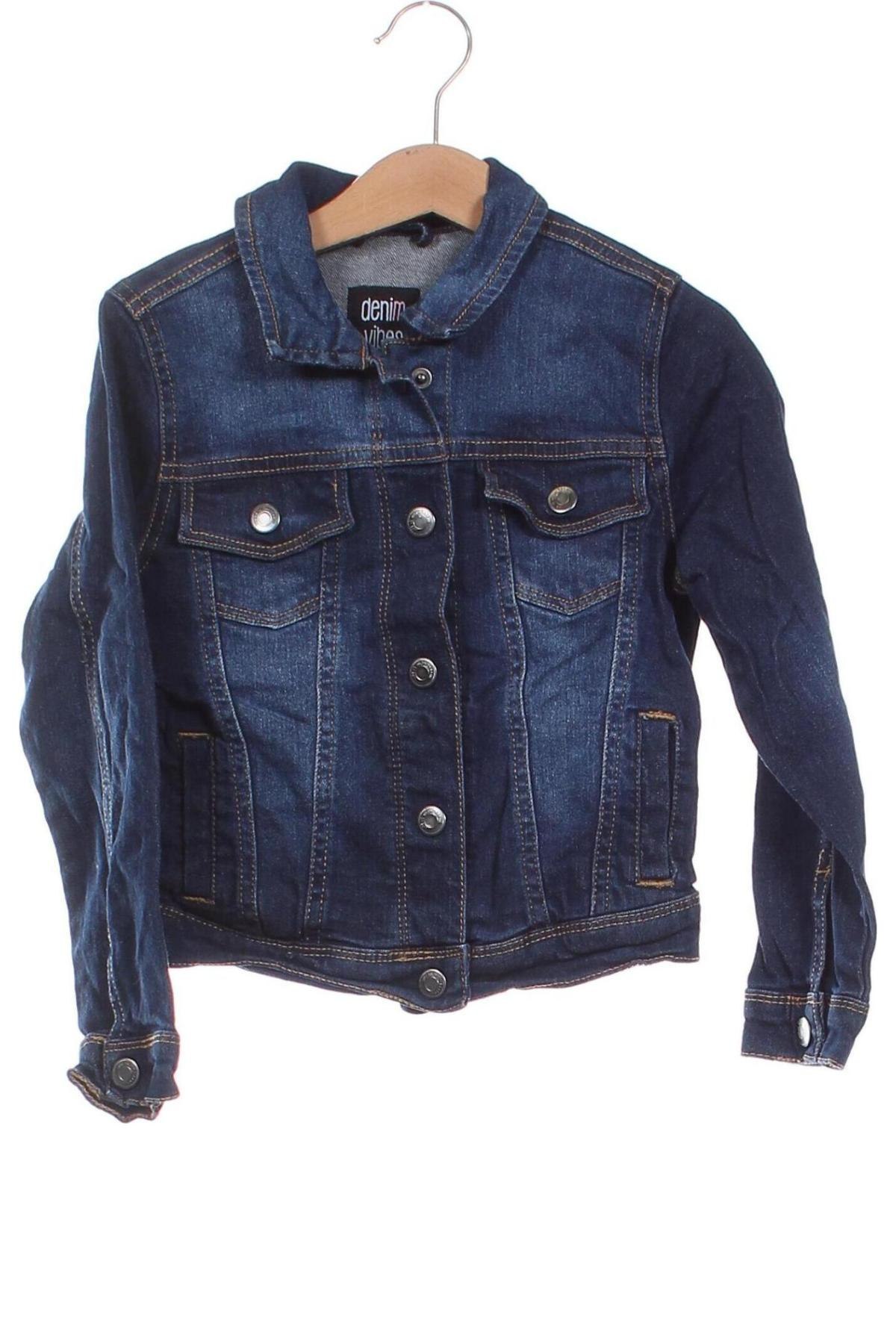 Kinder Jeansjacke Pocopiano, Größe 4-5y/ 110-116 cm, Farbe Blau, Preis 8,49 €