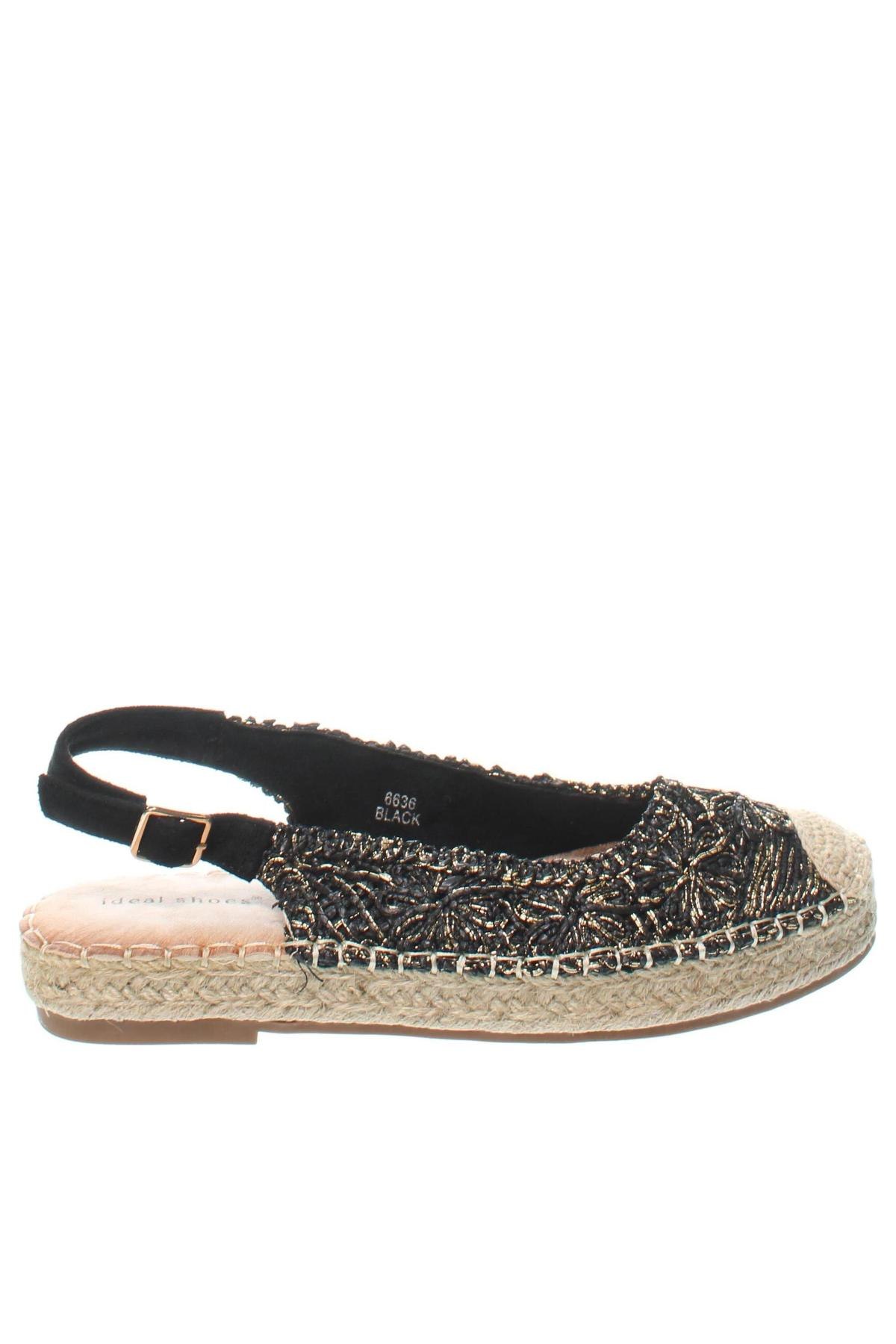 Espadrilky  Ideal Shoes, Veľkosť 38, Farba Čierna, Cena  27,95 €