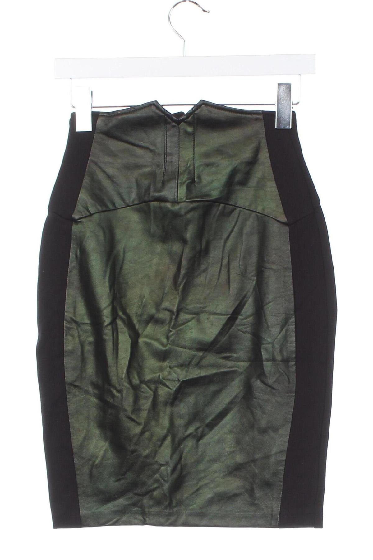 Fustă de piele Stradivarius, Mărime M, Culoare Verde, Preț 62,79 Lei