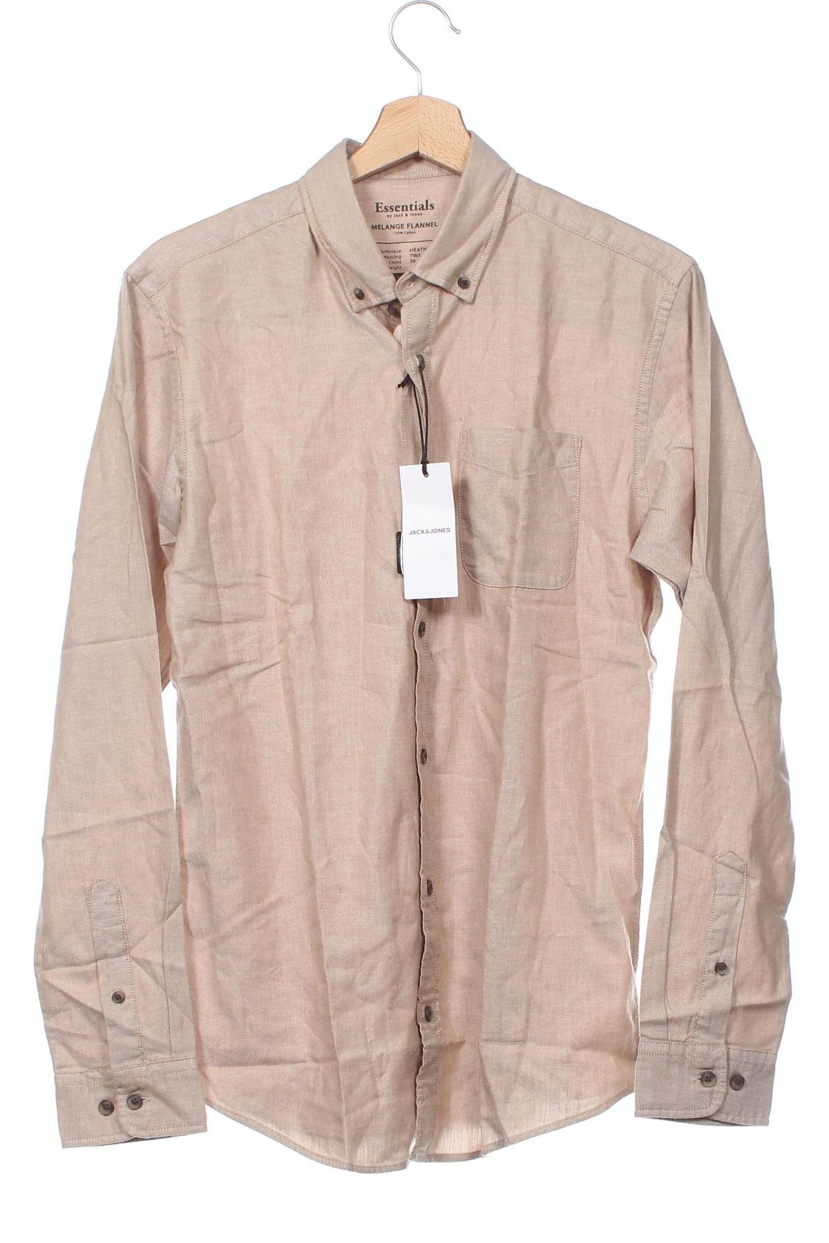 Herrenhemd Jack & Jones, Größe S, Farbe Beige, Preis € 12,99