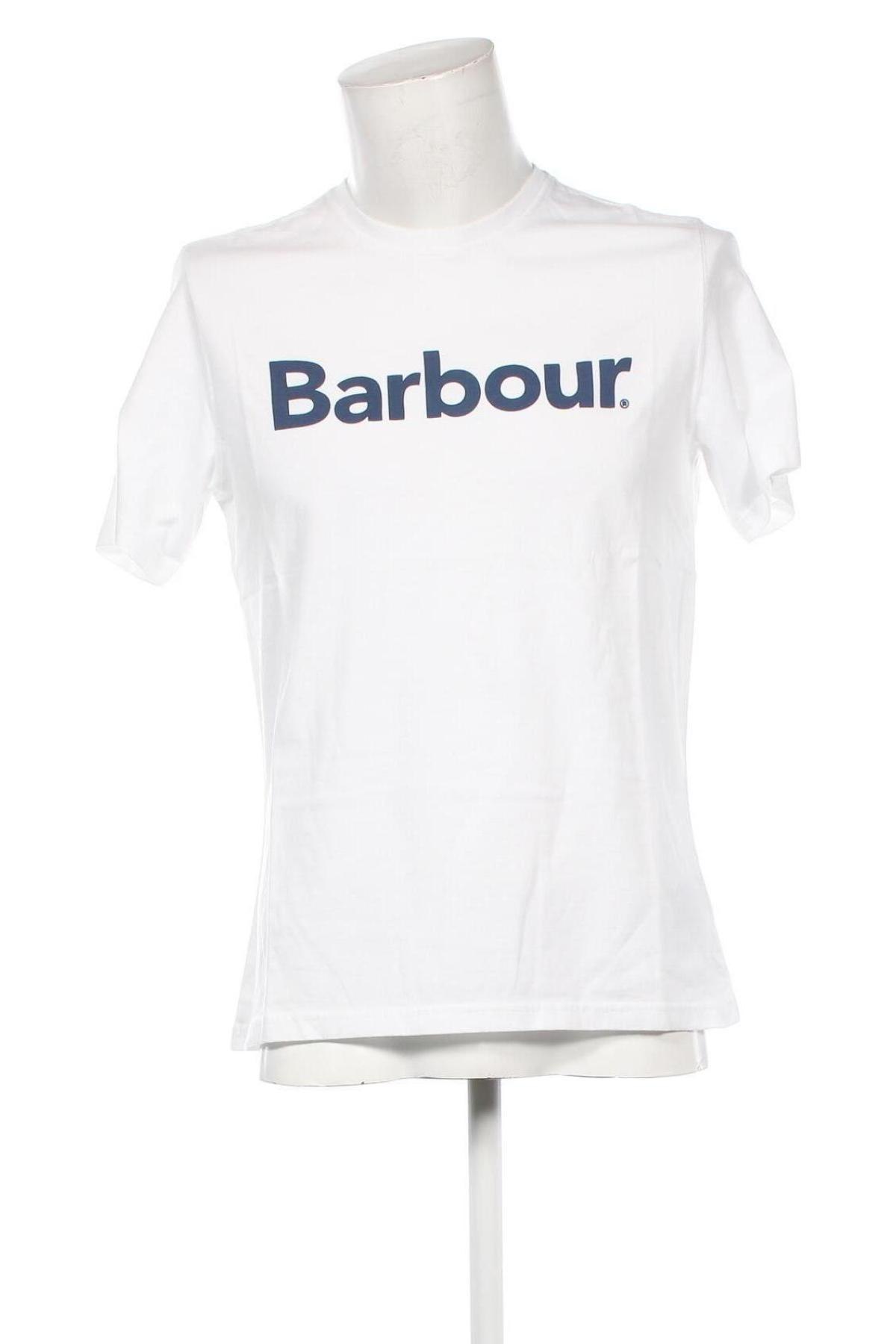 Herren T-Shirt Barbour, Größe M, Farbe Weiß, Preis 27,99 €