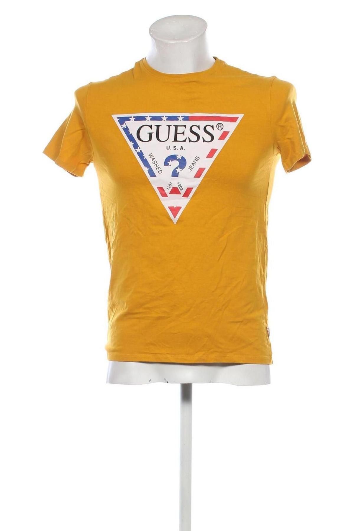 Мъжка тениска Guess, Размер S, Цвят Жълт, Цена 34,29 лв.