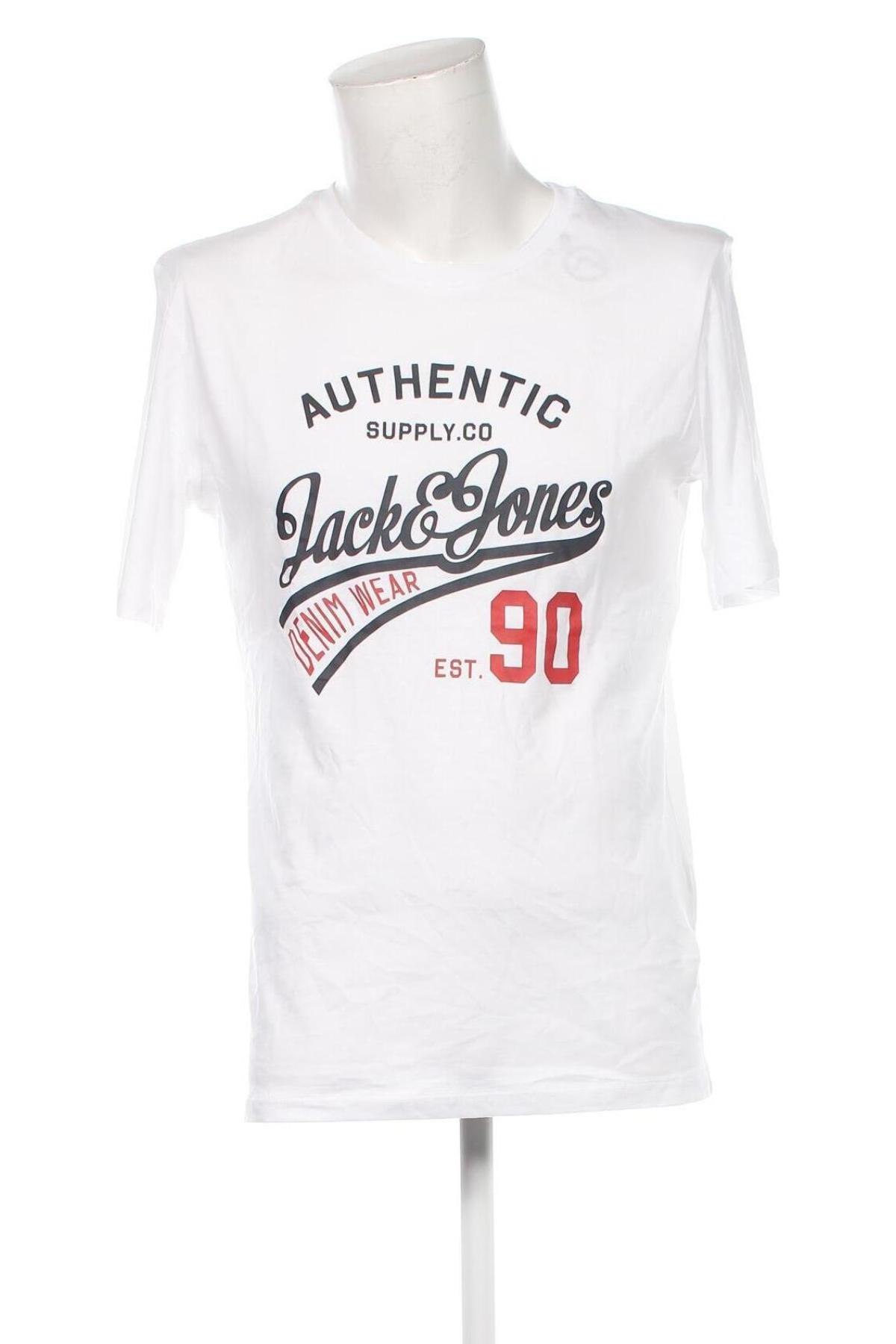 Мъжка тениска Jack & Jones, Размер L, Цвят Бял, Цена 27,99 лв.