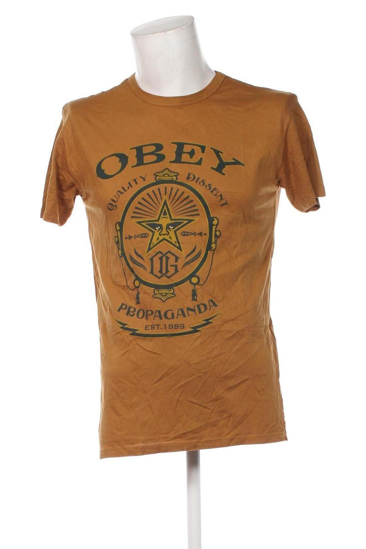 Herren T-Shirt Obey, Größe M, Farbe Braun, Preis 17,79 €