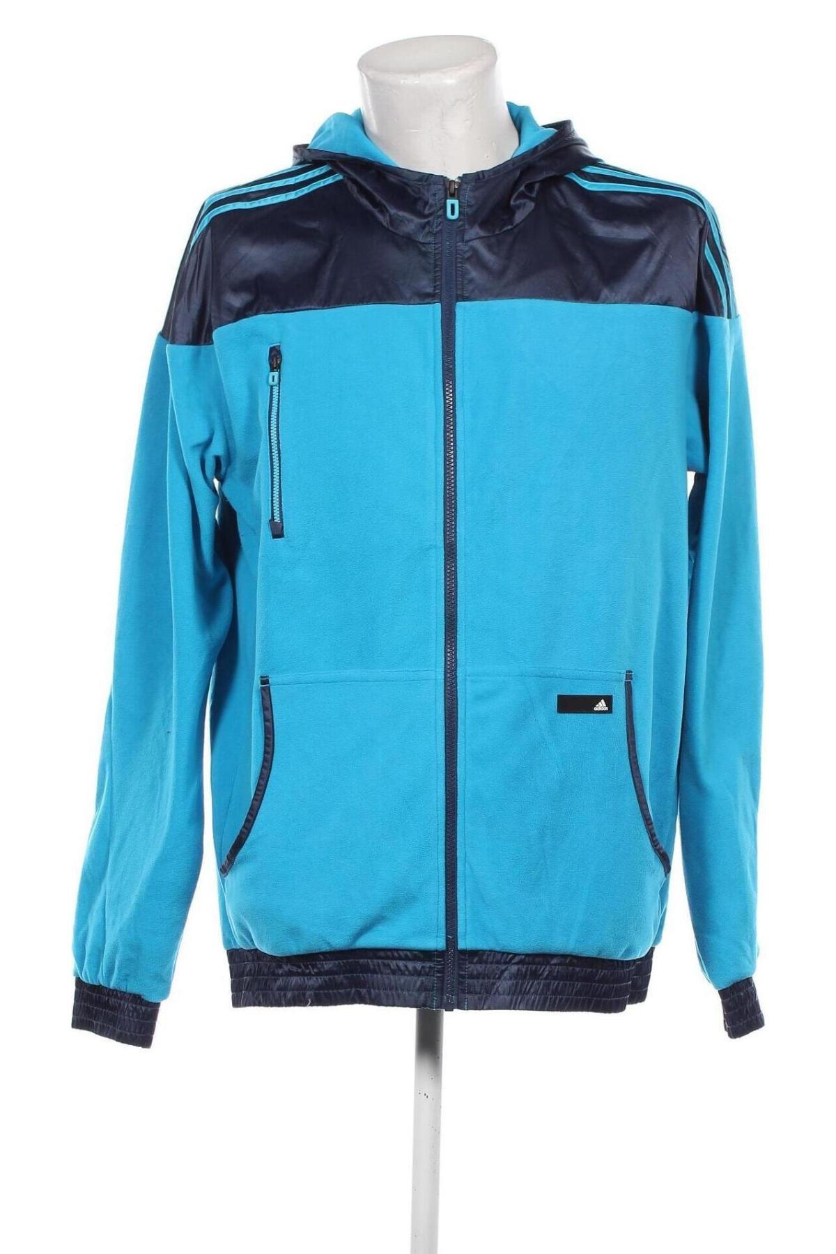 Ανδρικό φούτερ fleece Adidas, Μέγεθος XL, Χρώμα Μπλέ, Τιμή 34,29 €