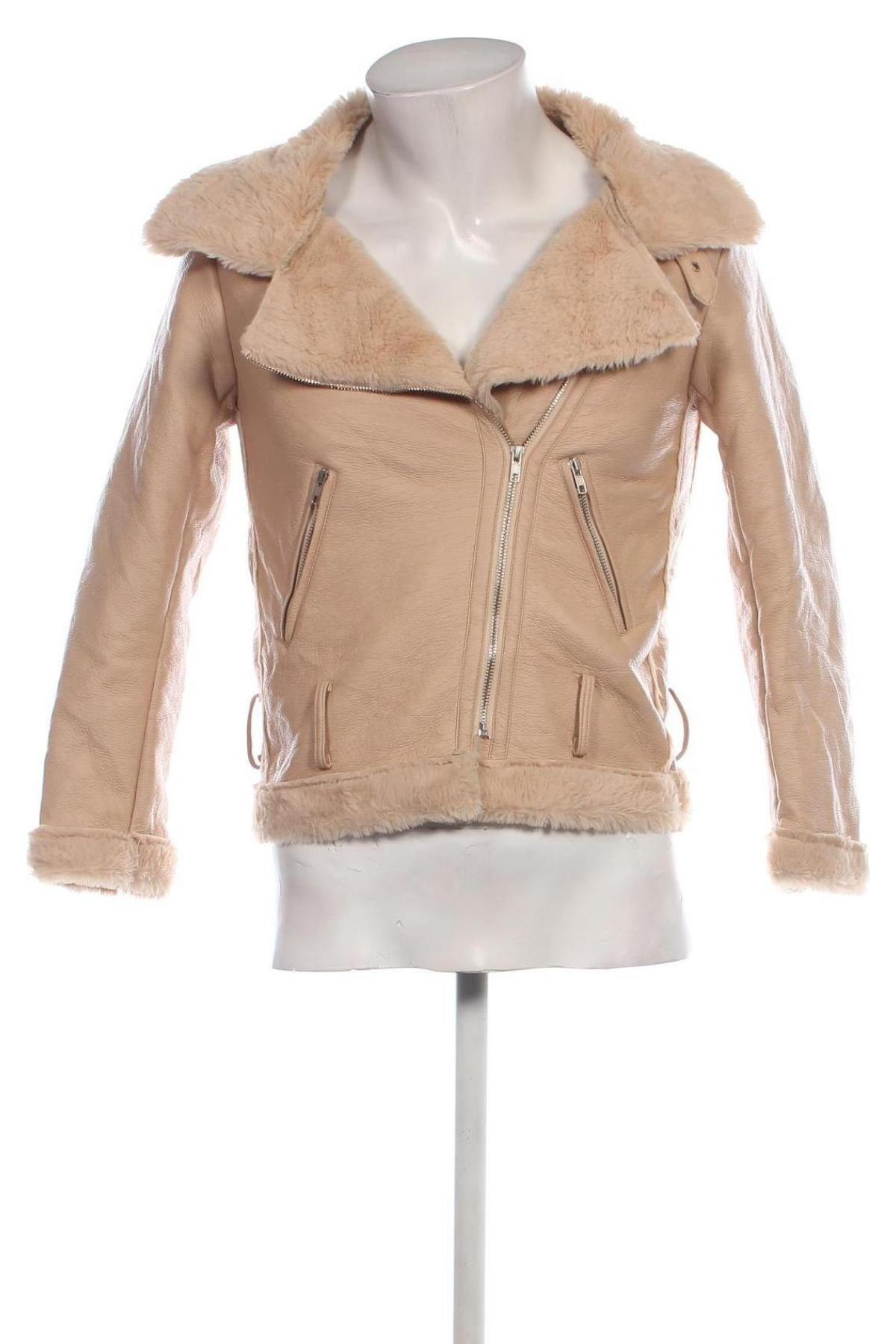 Herren Lederjacke Pretty Little Thing, Größe XS, Farbe Beige, Preis € 34,29