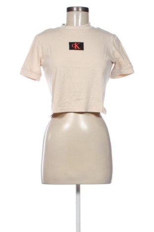 Damski T-shirt Calvin Klein Jeans, Rozmiar S, Kolor Beżowy, Cena 78,09 zł