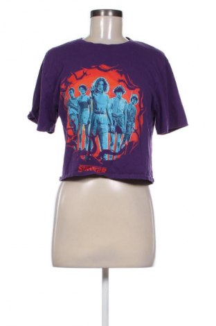 Damski T-shirt Cropp, Rozmiar M, Kolor Fioletowy, Cena 40,45 zł