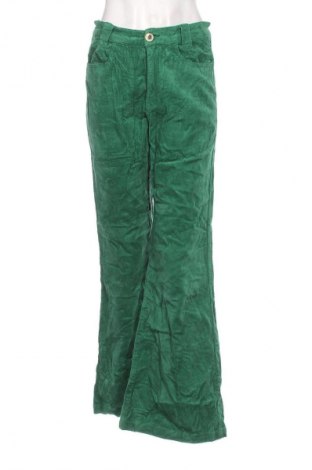 Pantaloni de velvet de femei Ghanda, Mărime M, Culoare Verde, Preț 165,99 Lei