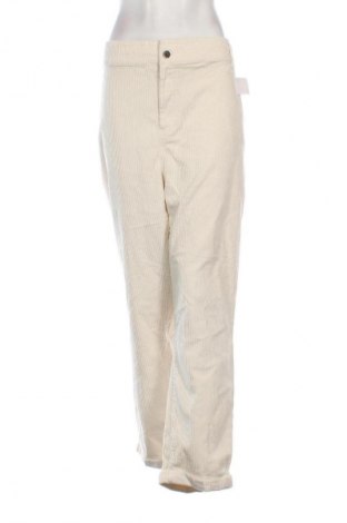 Pantaloni de velvet de femei Kiabi, Mărime 3XL, Culoare Ecru, Preț 100,99 Lei