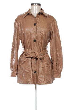 Дамско кожено яке Zara, Размер S, Цвят Кафяв, Цена 41,99 лв.
