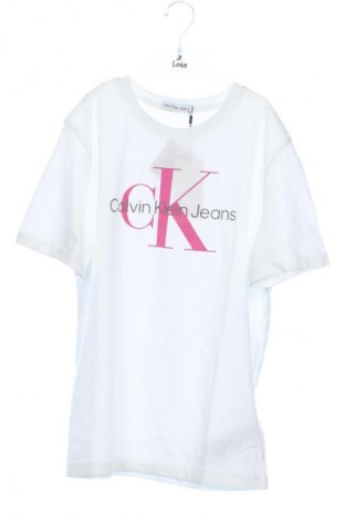Детска тениска Calvin Klein Jeans, Размер 10-11y/ 146-152 см, Цвят Бял, Цена 45,99 лв.