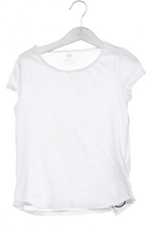 Kinder T-Shirt H&M, Größe 6-7y/ 122-128 cm, Farbe Weiß, Preis 5,83 €