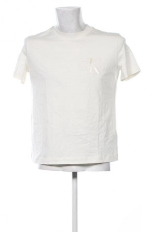 Męski T-shirt Calvin Klein Jeans, Rozmiar XL, Kolor ecru, Cena 193,99 zł