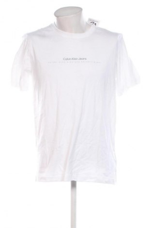Herren T-Shirt Calvin Klein Jeans, Größe L, Farbe Weiß, Preis € 27,99