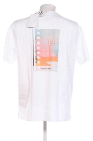 Męski T-shirt Calvin Klein Jeans, Rozmiar L, Kolor Biały, Cena 95,99 zł