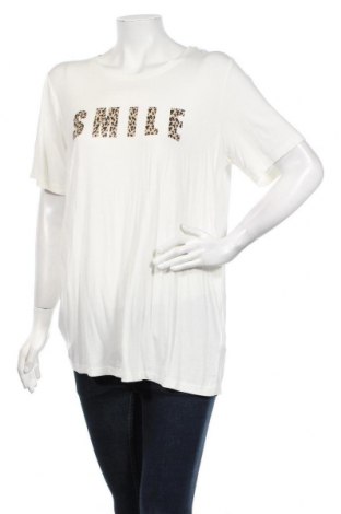 Γυναικείο t-shirt Kaffe, Μέγεθος S, Χρώμα Εκρού, 95% βισκόζη, 5% ελαστάνη, Τιμή 17,78 €