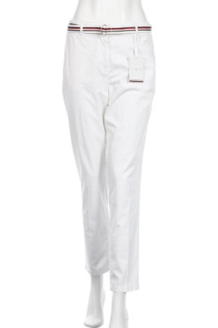 Pantaloni de femei Tommy Hilfiger, Mărime M, Culoare Alb, 65% bumbac, 33% lyocell, 2% elastan, Preț 288,16 Lei