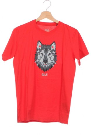 Детска тениска Jack Wolfskin, Размер 13-14y/ 164-168 см, Цвят Червен, Памук, Цена 35,20 лв.