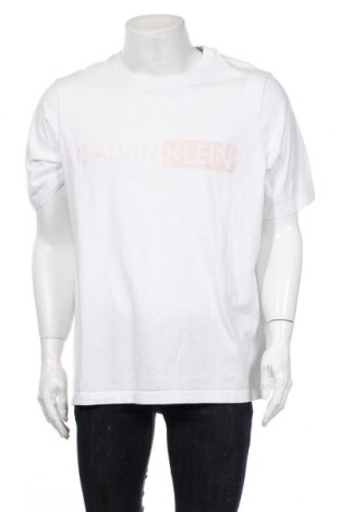 Herren T-Shirt Calvin Klein, Größe XXL, Farbe Weiß, Baumwolle, Preis 36,70 €