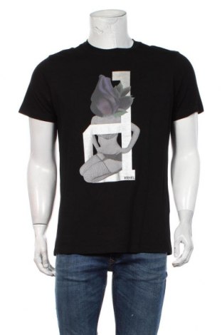 Herren T-Shirt Diesel, Größe M, Farbe Schwarz, Baumwolle, Preis 29,23 €