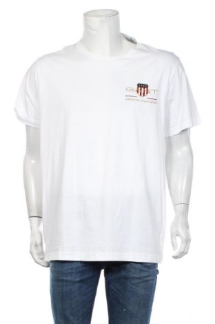 Ανδρικό t-shirt Gant, Μέγεθος XXL, Χρώμα Λευκό, Βαμβάκι, Τιμή 33,17 €