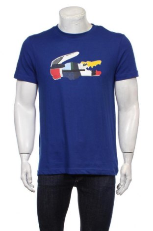 Herren T-Shirt Lacoste, Größe M, Farbe Blau, 75% Baumwolle, 25% Polyester, Preis 47,76 €