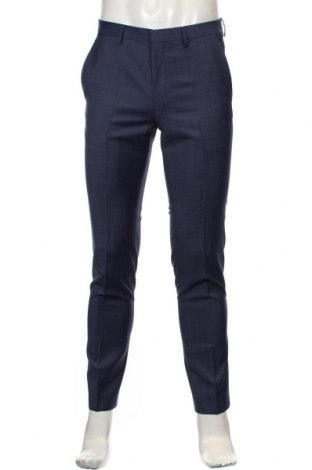 Pánské kalhoty  Hugo Boss, Velikost M, Barva Modrá, 74% vlna, 17% polyester, 9% polyamide, Cena  911,00 Kč
