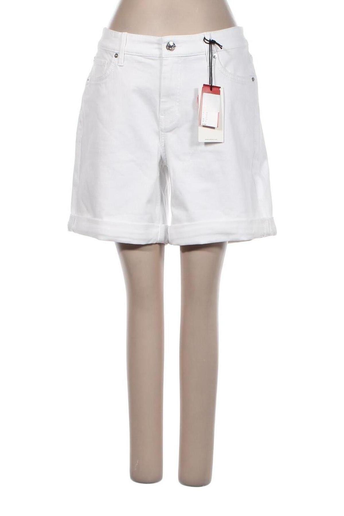 Γυναικείο κοντό παντελόνι S.Oliver, Μέγεθος M, Χρώμα Λευκό, 50% βαμβάκι, 40% βισκόζη, 8% πολυεστέρας, 2% ελαστάνη, Τιμή 45,88 €