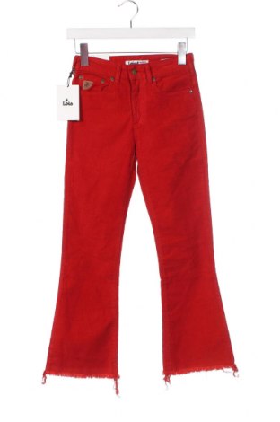 Pantaloni de velvet de femei Lois, Mărime XS, Culoare Roșu, Preț 43,22 Lei
