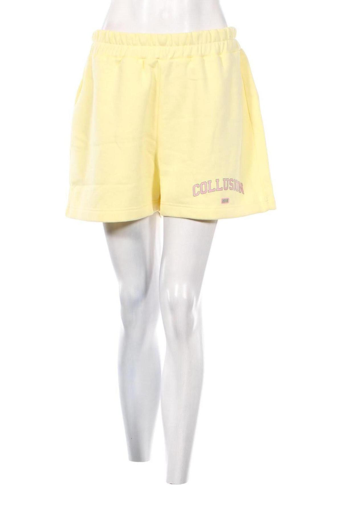 Γυναικείο κοντό παντελόνι Collusion, Μέγεθος XL, Χρώμα Κίτρινο, Τιμή 27,84 €