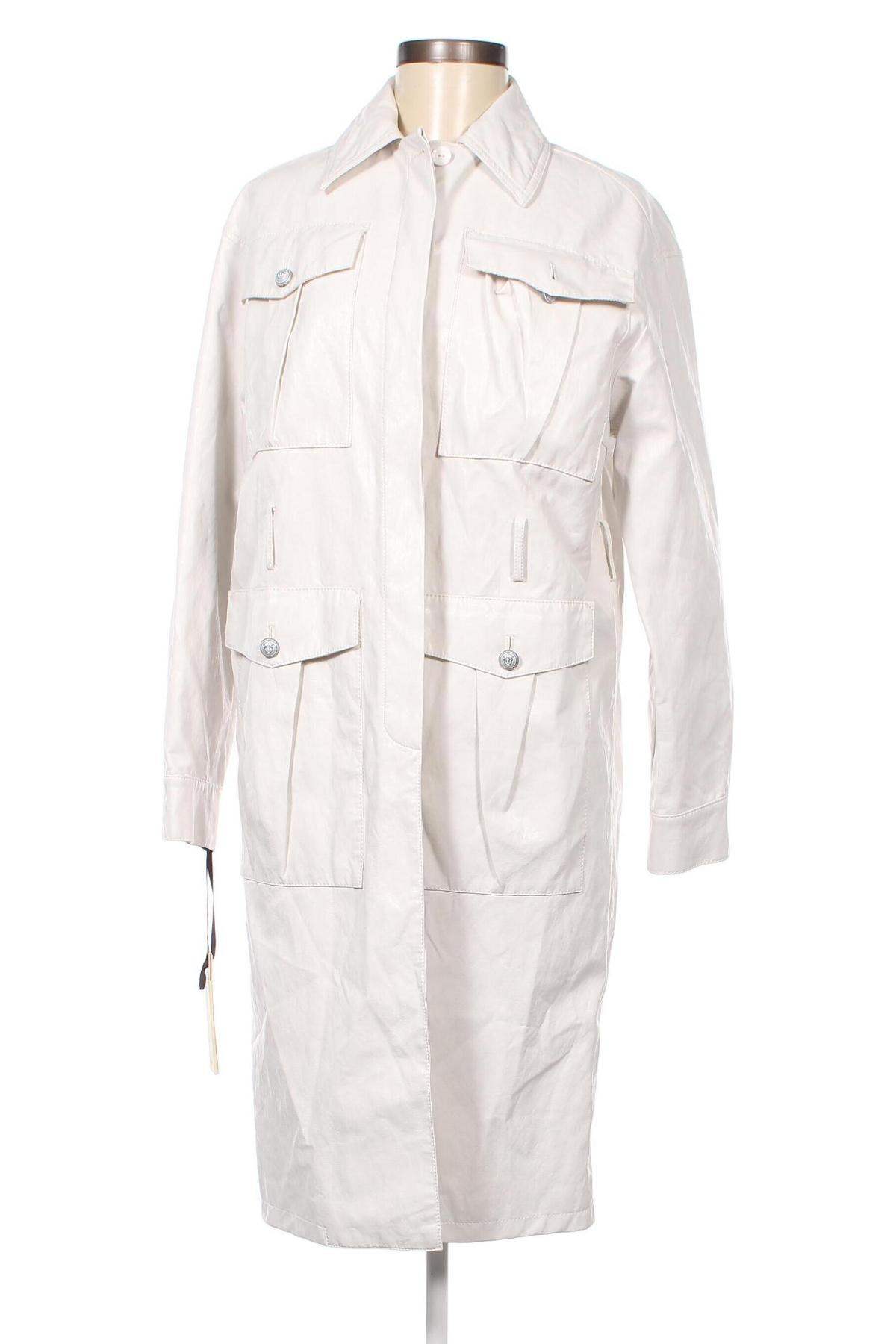 Γυναικείο δερμάτινο μπουφάν Pinko, Μέγεθος XS, Χρώμα Λευκό, Τιμή 205,67 €